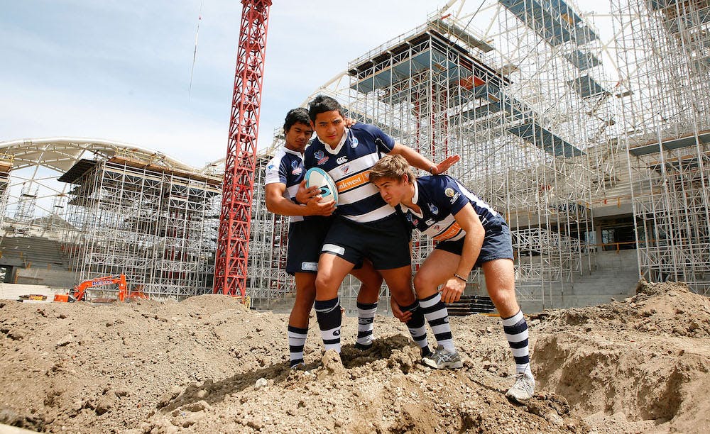 A vision for Rugby. Victorian Schoolboys outside AAMI Parkin 2009. Photo: Getty Images