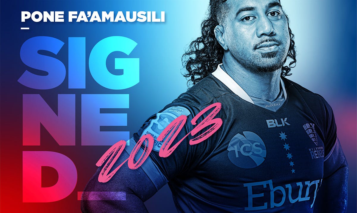 The Melbourne Rebels have re-signed a second home-grown Rebel in as many weeks, with hulking prop Pone Fa’amausili inking a new one-year deal. 