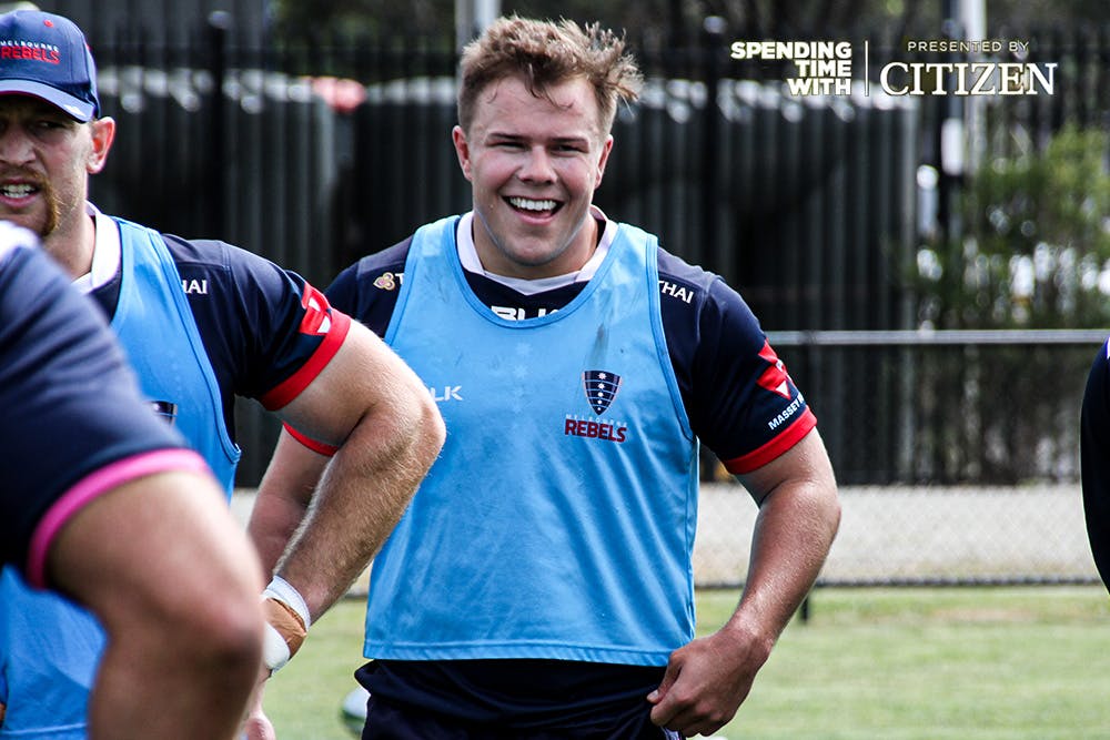 Declan Moore in his first season with the Melbourne Rebels