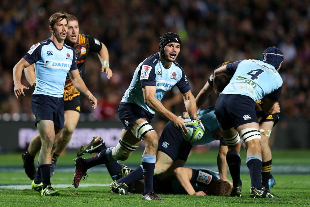 Wells on the charge with the Waratahs: Getty Images
